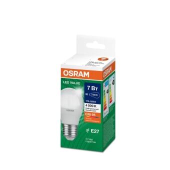 Лампа светодиодная LED G4 Value LVCLP60 7W/940 CRI95 7Вт 4000К 700лм шар матов. E27 170-250В OSRAM 4058075579835