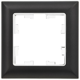 Рамка 1-м BRITE РУ-1-Бр хром/черн. IEK BR-M12-12-2-K23