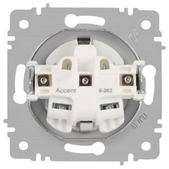 Розетка 1-м СП Accent 6-202-01М 16А IP20 250В 2P+E Schuko бел. матов. Intro Б0063681