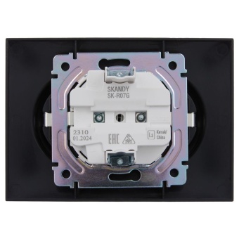 Розетка 2-м SKANDY 16А с заземл. защ. шторки в сборе SK-R07G графит IEK SK-R24-16-K53-F