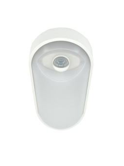 Светильник светодиодный WP 15 C 12W OP 840 W10L22 WH MDM 220х106х60мм 12Вт 4000К IP65 ЖКХ овал. пылевлагозащ. с датчиком движения бел. Русский Свет 15071524500