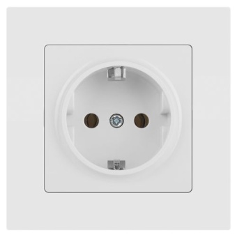 Розетка 1-м СП Accent 6-202-01М 16А IP20 250В 2P+E Schuko бел. матов. Intro Б0063681