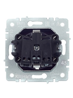 Розетка 1-м СП BRITE РС11-1-0-БрТБ 16А с заземл. без защ. шторки механизм бронза IEK BR-R11-16-K45