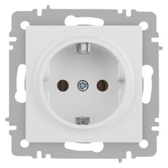 Розетка 1-м СП Accent 6-202-01М 16А IP20 250В 2P+E Schuko бел. матов. Intro Б0063681