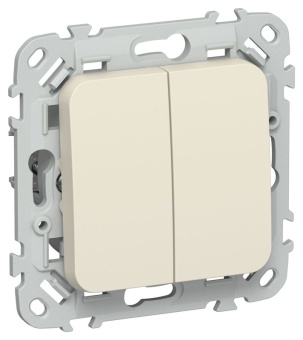 Выключатель проходной 2-кл. СП FLITE ВС62-1-0-ФлСл 10А механизм сливочный IEK FI-V22-0-10-1-K86