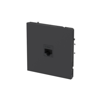 Розетка компьютерная 1-м KANT RJ45 кат.5E без шторки черн. уголь DKC 7012663