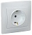 Розетка 1-м СП Кварта РСш10-3-КБ 16А IP20 с заземл. защ. шторки керамика бел. GENERICA ERK14-K01-16-K