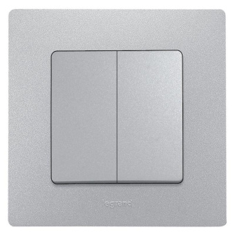 Механизм переключателя 2-кл. СП Etika Plus 10А IP20 250В 10AX безвинт. зажимы алюм. Leg 672412