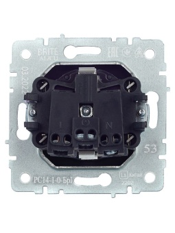 Розетка 1-м СП BRITE РС14-1-0-БрГ 16А с заземл. защ. шторки механизм графит IEK BR-R14-16-K53