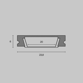 Профиль накладной 24х6 алюм. Maytoni ALM002S-2M