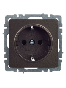 Розетка 1-м СП BRITE РС14-1-0-БрТБ 16А с заземл. защ. шторки механизм бронза IEK BR-R14-16-K45
