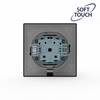 Розетка 1-м СП Pixel IP44 с заземл. с крышкой механизм карбон TOKOV ELECTRIC TKE-PX-R1ZSW1-C14-IP44