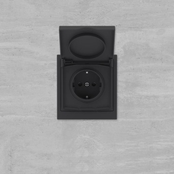 Розетка силовая KANT IP44 2P+E защ. шторки с крышкой черн. уголь DKC 7012013