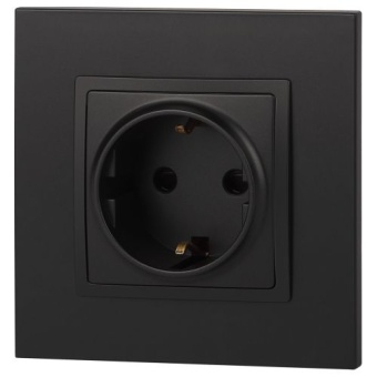 Розетка 1-м СП Эра Elegance 14-2101-05 16А IP20 16AX 250В 2P+E Schuko антрацит Эра Б0034269