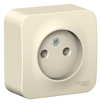 Розетка 1-м ОП Blanca 16А IP20 250В без заземл. без защ. шторок с изолир. пластиной молоч. SE BLNRA000112