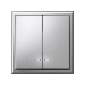 Выключатель 2-кл. ArtGallery (сх. 5а) 10AX с подсветкой механизм алюм. SE GAL000353