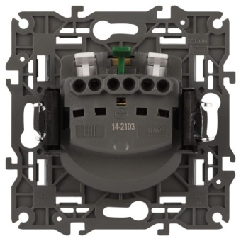 Розетка Elegance 14-2103-16 16А 250В 2P+E Schuko защ. шторки с крышкой титан Эра Б0065811