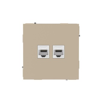 Розетка компьютерная 2-м KANT RJ45 кат.5E без шторки ванильн. марципан DKC 7015664