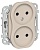 Розетка 2-м СП FLITE РС02-1-ФлЛ 10А без заземл. без защ. шторок безвинтовое крепление механизм льняной IEK FI-R20-10-1-K88