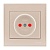 Розетка 1-м СП Rain 16А IP20 защ. шторки керамика жемчуж./бел. метал. LEZARD 703-3030-124