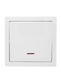 Выключатель 1-кл. ОП LETO с индикацией бел. LEZARD 752-0200-111