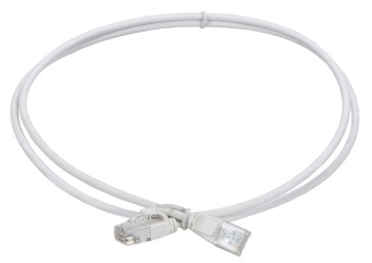 Патч-корд кат.5E UTP LSZH 1.5м slim колпачок с язычком бел. ITK PC08-C5EUL-1M5-SL-WT