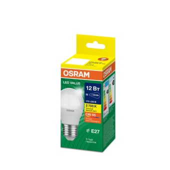 Лампа светодиодная LED G4 Value LVCLP100 12W/927 CRI95 12Вт 2700К 1200лм шар матов. E27 170-250В OSRAM 4099854309083