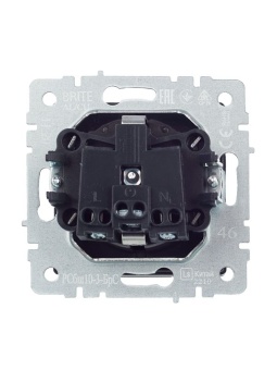 Розетка BRITE РСбш10-3-БрС 16А IP20 с заземл. защ. шторки с крышкой механизм сталь IEK BR-R16-16-K46