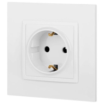 Розетка 1-м СП Эра Elegance 14-2102-01 16А IP20 16AX 250В 2P+E Schuko защ. шторки бел. Эра Б0034272