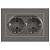 Розетка 2-м СП Accent 6-205-09 16А IP20 250В 2P+E Schuko AL/CU титан Intro Б0063500