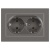 Розетка 2-м СП Accent 6-205-09 16А IP20 250В 2P+E Schuko AL/CU титан Intro Б0063500