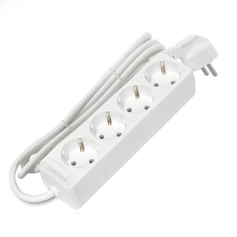 Удлинитель 4х1.5м с заземл. 16А IP20 3.5кВт ПВС 3х1 бел. DOMTOK 2394