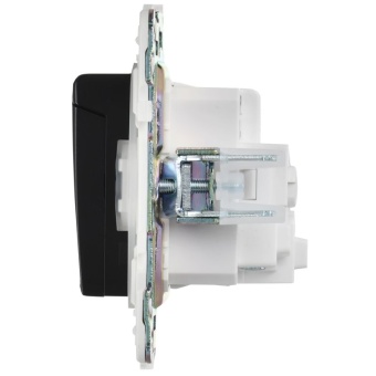 Розетка 1-м SKANDY 16А IP44 с заземл. защ. шторки с крышкой SK-R11Bl черн. IEK SK-R16-16-44-K02