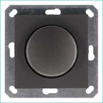 Светорегулятор поворотно-нажимной (диммер) LED 30-400Вт 1gang 2way механизм мокко Jasmart G4012Z