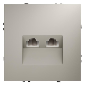 Розетка компьютерная 2-м СП S70 RJ45 + RJ45 кат.6 механизм кашемир Voltum VLS060203