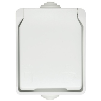 Розетка ОП Форс РСб20-3-ФБ 16А IP54 с заземл. защ. шторки бел. IEK ERS12-K01-16-54-DC