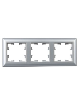Рамка 3-м BRITE РУ-3-Бр алюм./алюм. IEK BR-M32-12-K47