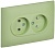 Розетка 2-м SKANDY 10А без заземл. без защ. шторок в сборе SK-R10G мятный IEK SK-R20-10-K06-F