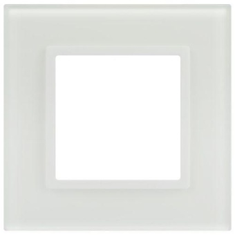 Рамка 1-м Elegance 14-5101-01М для розеток и выключателей стекло матов. бел. Эра Б0065832