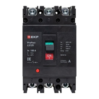 Выключатель автоматический LS125 18кА 3P 100А ProPact EKF mccb-125-18-3-100-ls