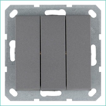 Выключатель 3-кл. 10А IP20 механизм алюм. Jasmart G3031S