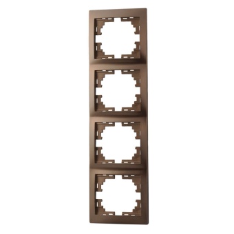 Рамка 4-м Mira вертикал. свет. корич. LEZARD 701-3100-154