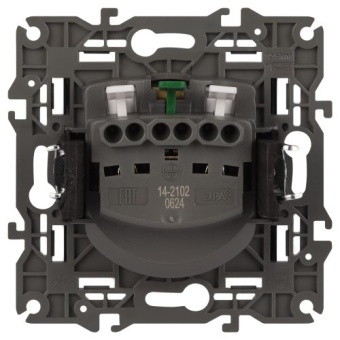 Розетка 1-м СП Эра Elegance 14-2102-05 16А IP20 16AX 250В 2P+E Schuko защ. шторки антрацит Эра Б0034276