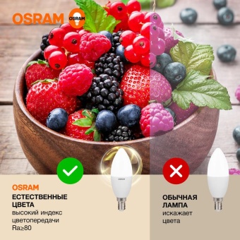 Лампа светодиодная LED Value B 12Вт 6500К холод. бел. E14 960лм B матов. пластик 220-240В (замена 100Вт) OSRAM 4099854308727