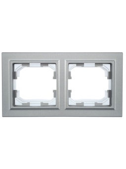 Рамка 2-м IP44 BRITE РУ-2-БрА-44 алюм. IEK BR-M22-44-K47