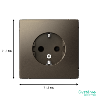 Розетка ArtGallery 16А с заземл. защ. шторки механизм мокко SE GAL000645