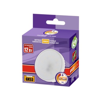 Лампа светодиодная PLED-DIM 12Вт таблетка 3000К тепл. бел. GX53 JazzWay 5018396