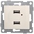 Розетка USB 2-м СП Bravo механизм беж. GUSI С10USB2-003