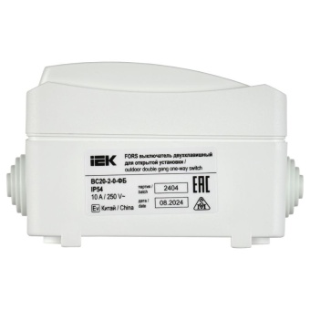 Выключатель 2-кл. ОП Форс IP54 ВС20-2-0-ФБ бел. IEK EVS20-K01-10-54-DC