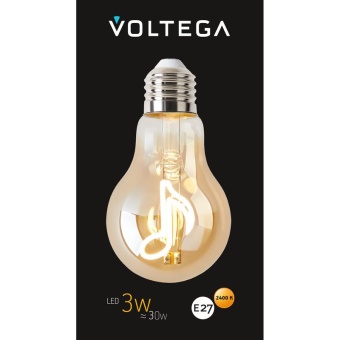Лампа светодиодная филаментная Loft 271 A60 3Вт 2400К E27 Voltega 8582
